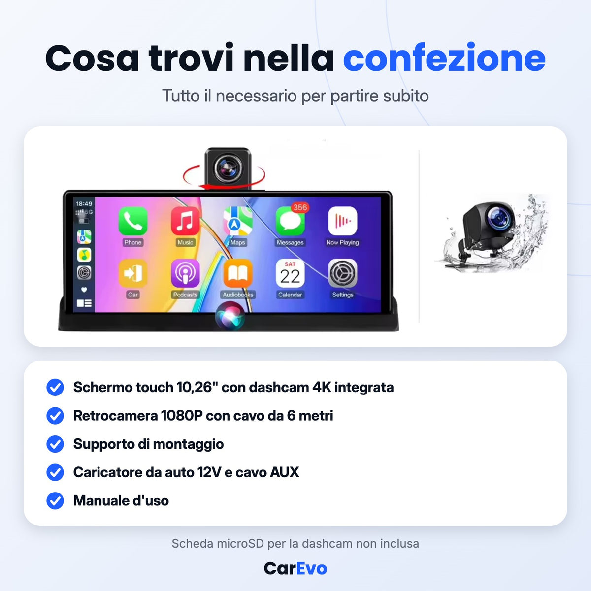 Contenuto della confezione del kit CarPlay
